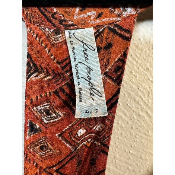 Free People Women's Sundown Babydoll Dress T Back Scoop Neck Lined Boho Orange L - Picture 2 of 15